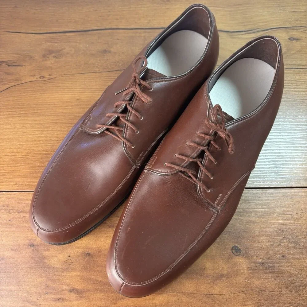 VTG E Vogel Custom Bespoke Split Toe Derby Oxford Shoes Brown Leather 10-10.5